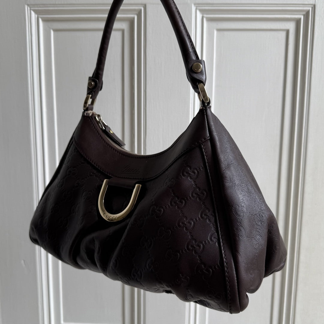 Gucci Guccissima Abbey Brown Shoulder Bag