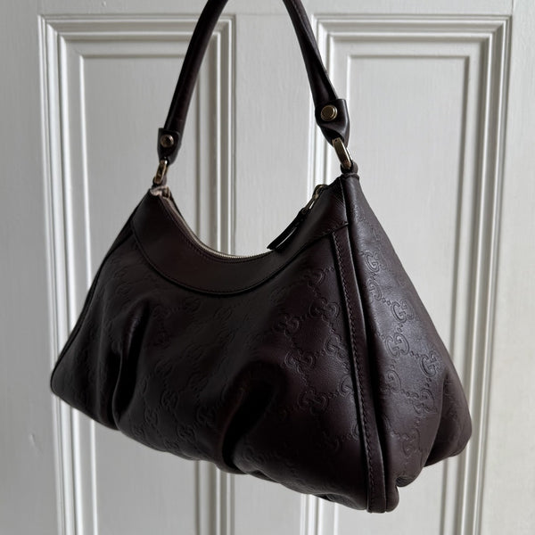 Gucci Guccissima Abbey Brown Shoulder Bag