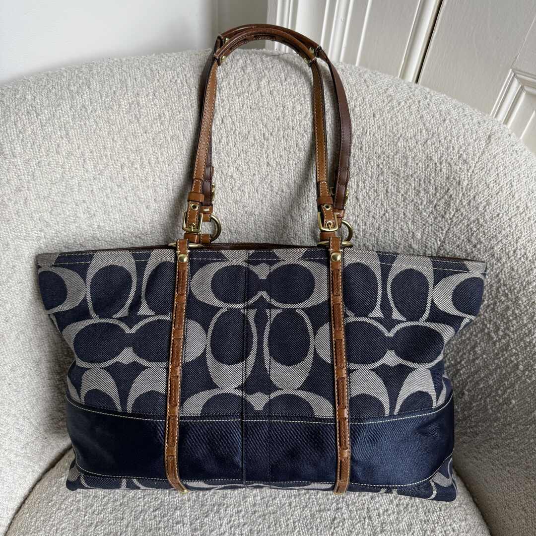 Coach Signature Denim Tote Bag