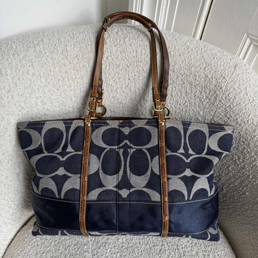 Coach Signature Denim Tote Bag