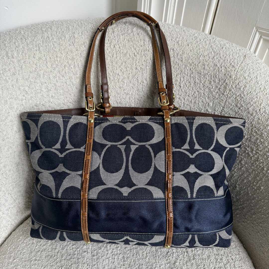 Coach Signature Denim Tote Bag