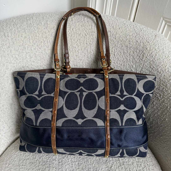 Coach Signature Denim Tote Bag