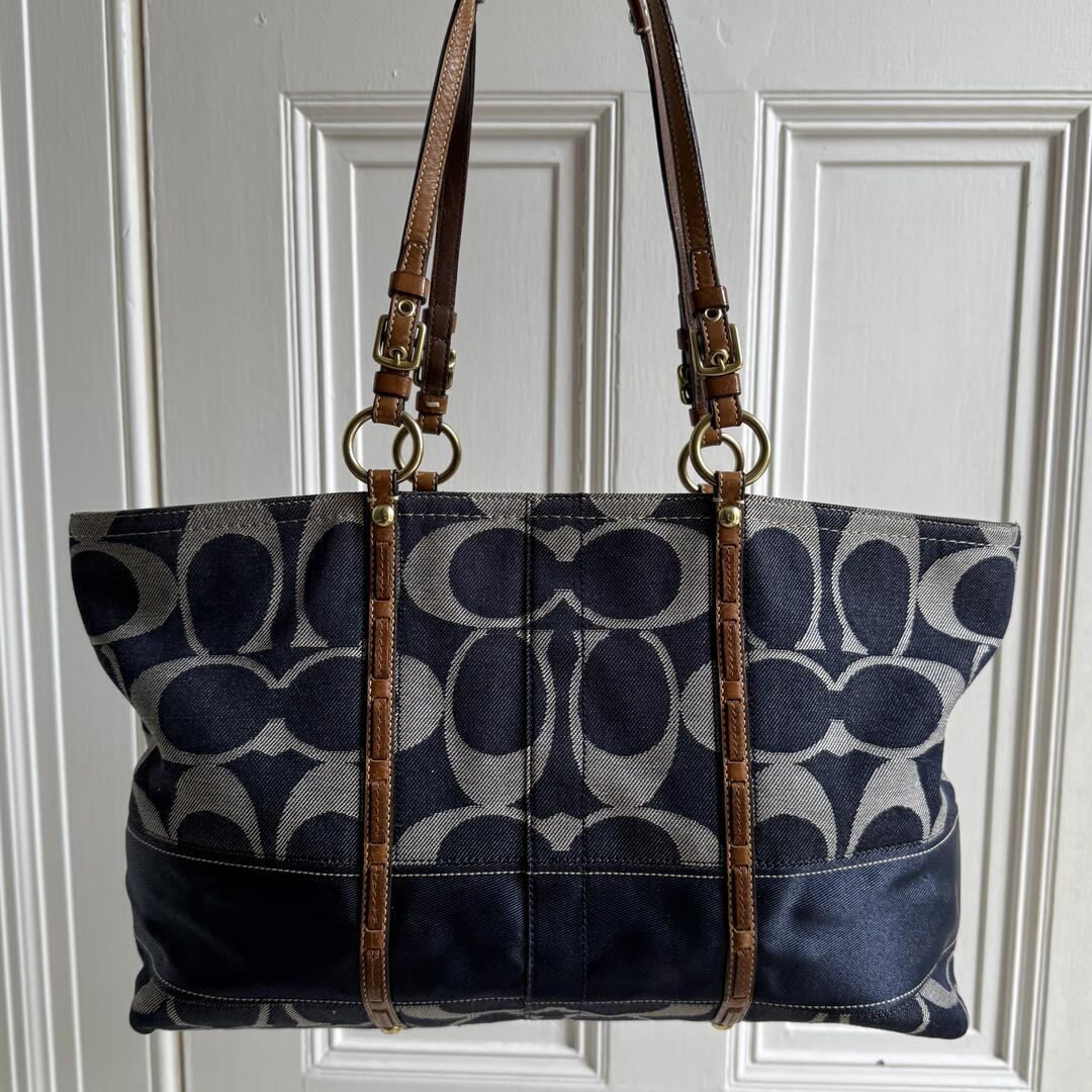 Coach Signature Denim Tote Bag