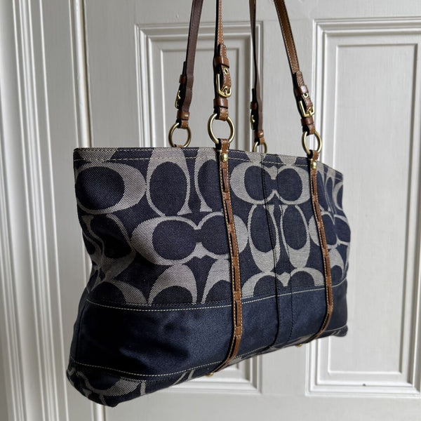 Coach Signature Denim Tote Bag