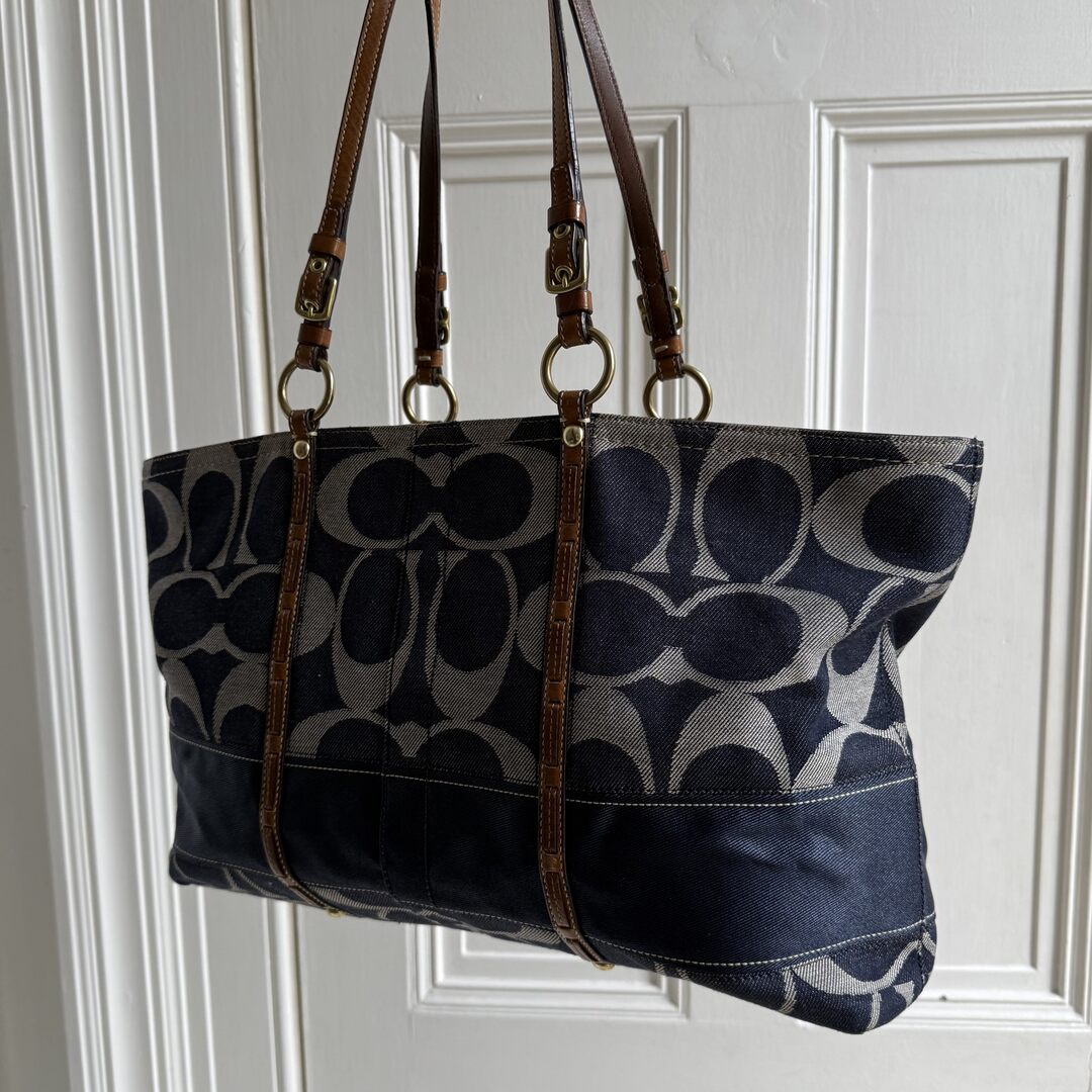 Coach Signature Denim Tote Bag