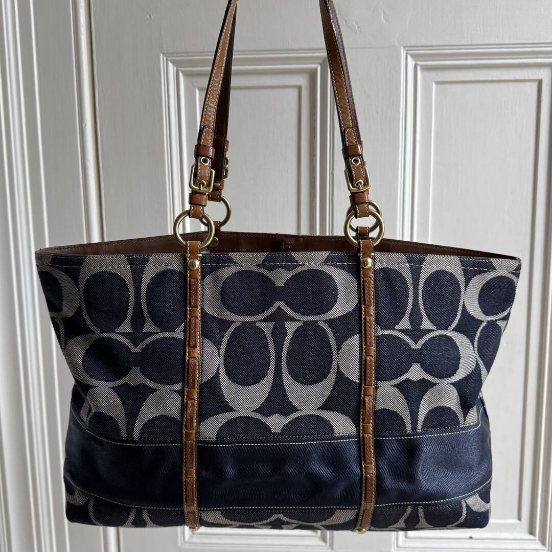 Coach Signature Denim Tote Bag