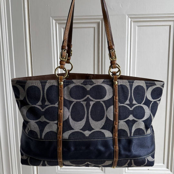 Coach Signature Denim Tote Bag