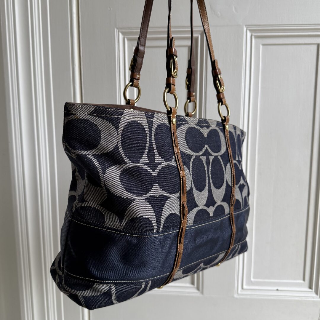 Coach Signature Denim Tote Bag