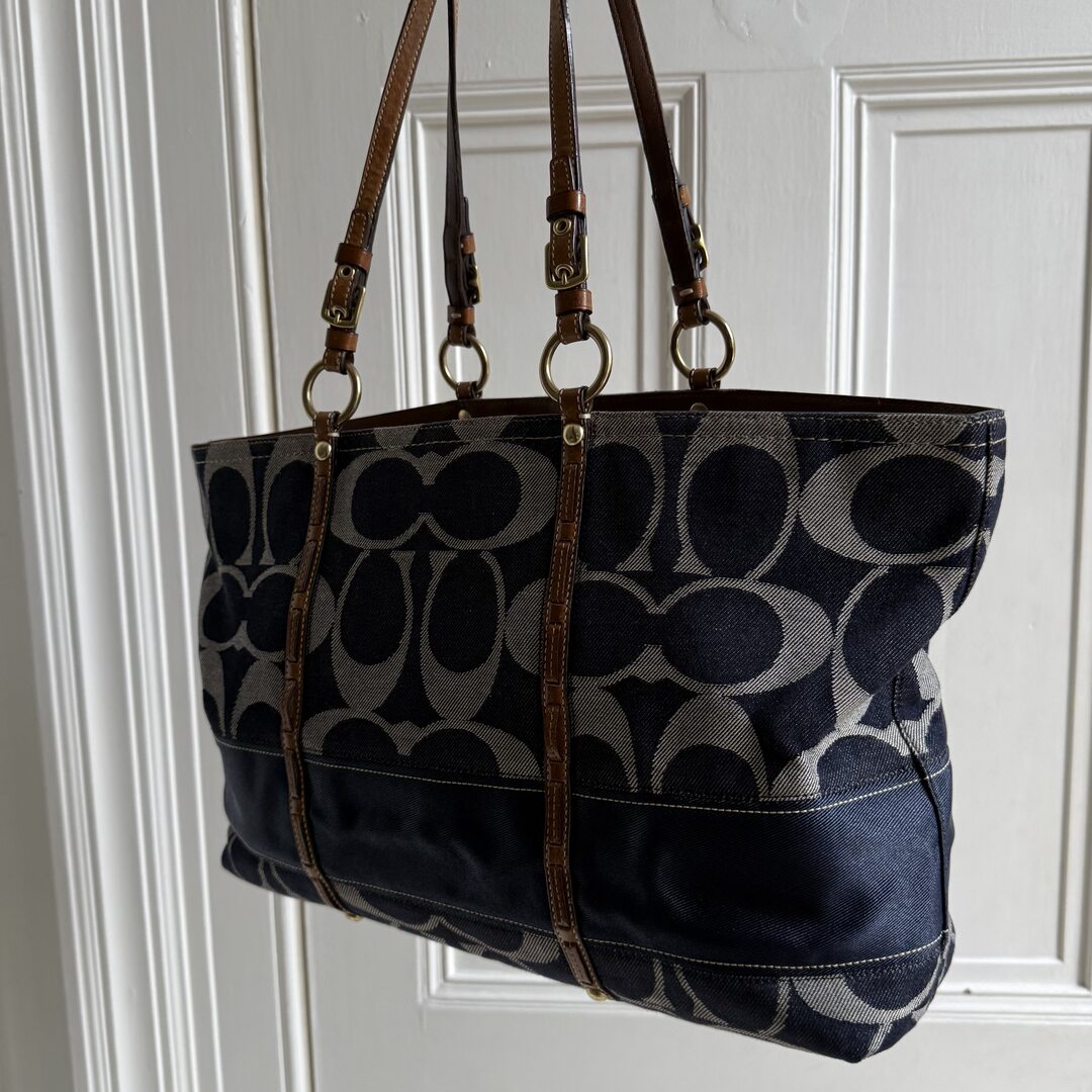 Coach Signature Denim Tote Bag