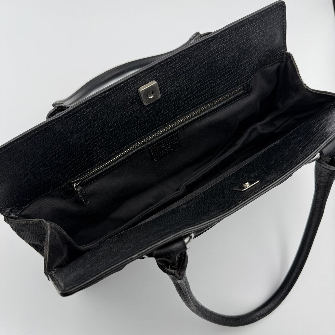 Gucci GG Canvas Horsebit Black Shoulder Bag