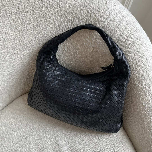 Bottega Veneta Intrecciato Hobo Black Bag