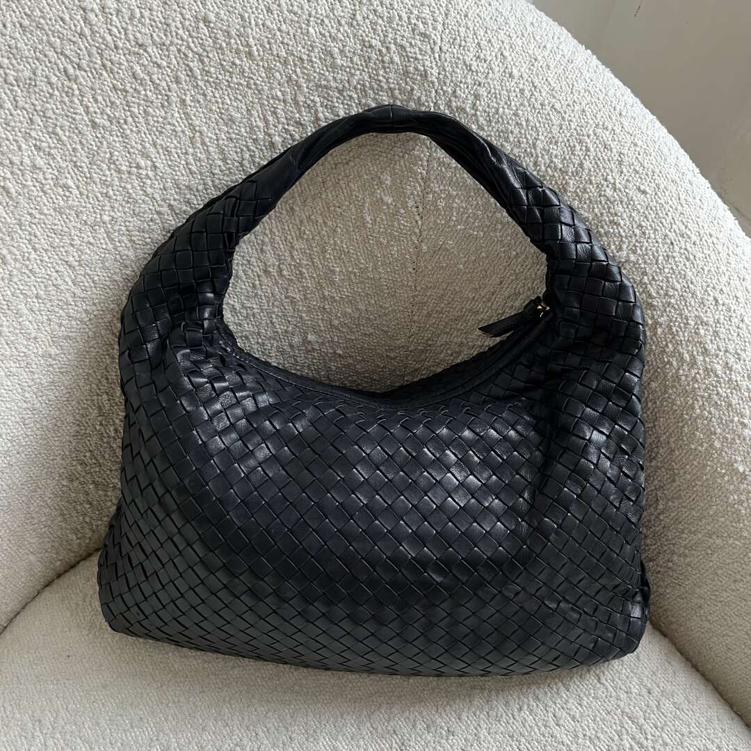 Bottega Veneta Intrecciato Hobo Black Bag