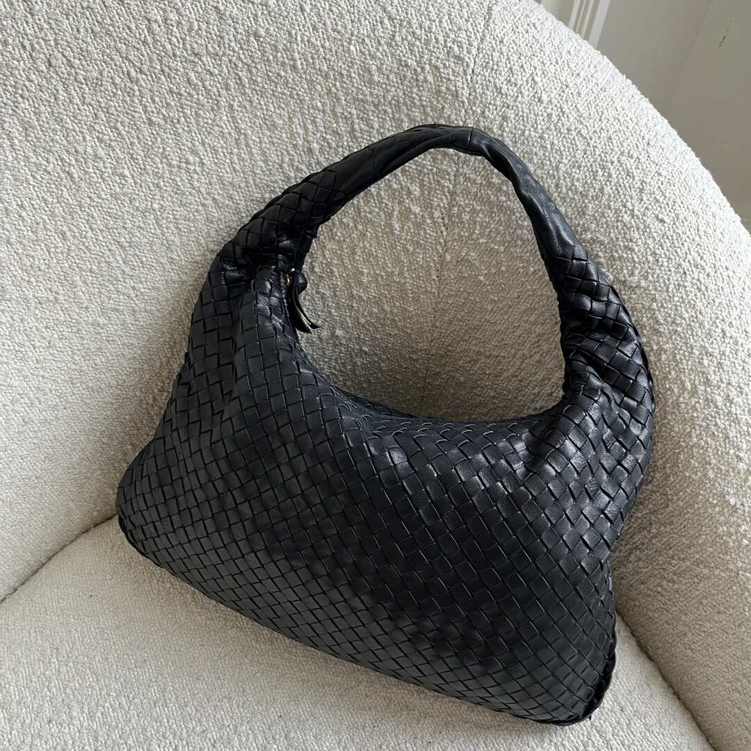 Bottega Veneta Intrecciato Hobo Black Bag