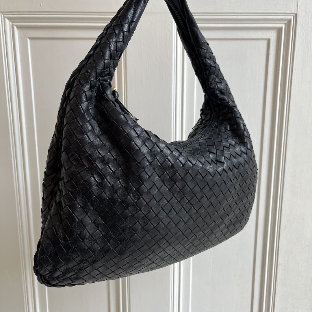 Bottega Veneta Intrecciato Hobo Black Bag