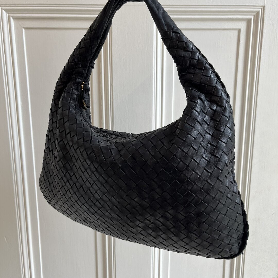 Bottega Veneta Intrecciato Hobo Black Bag