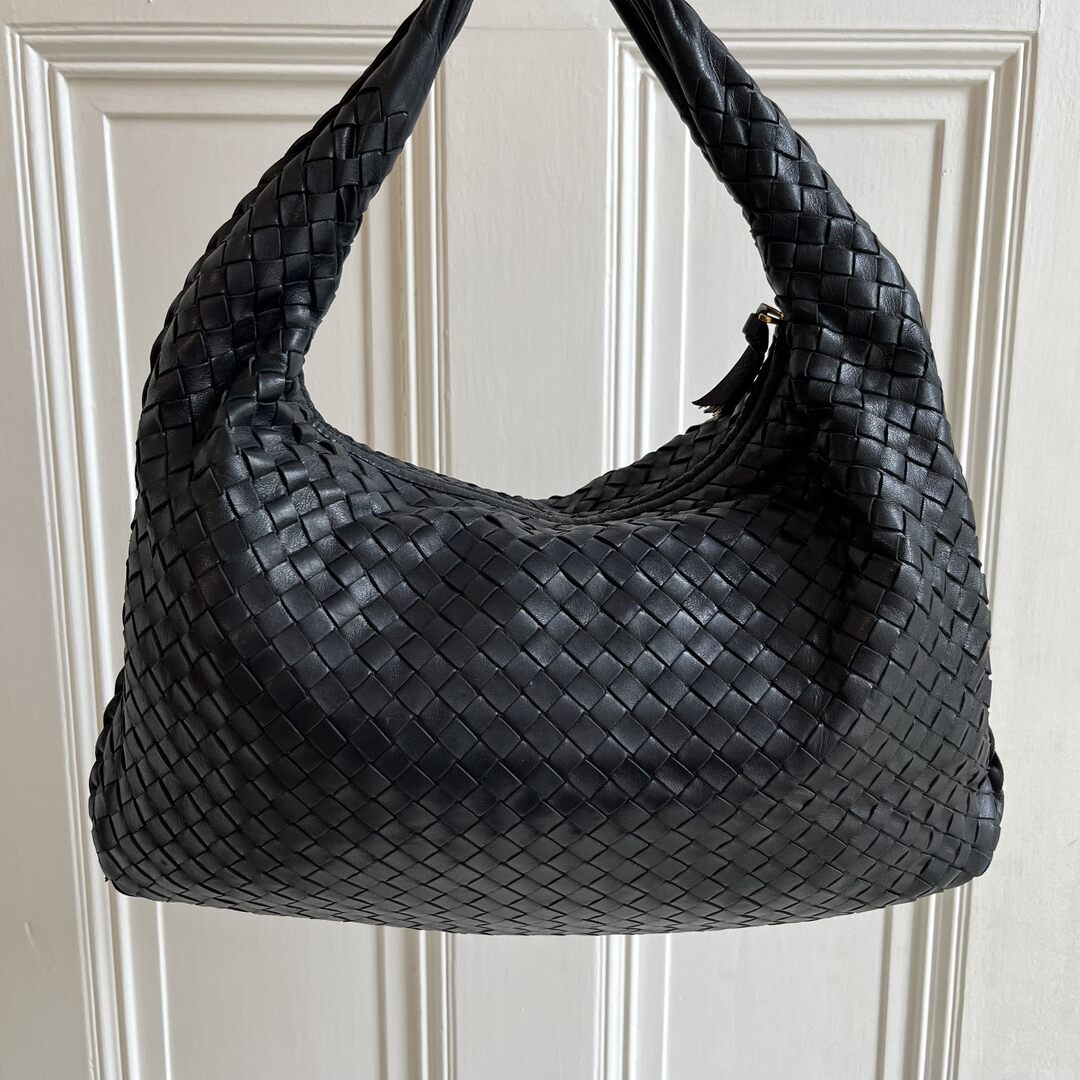 Bottega Veneta Intrecciato Hobo Black Bag