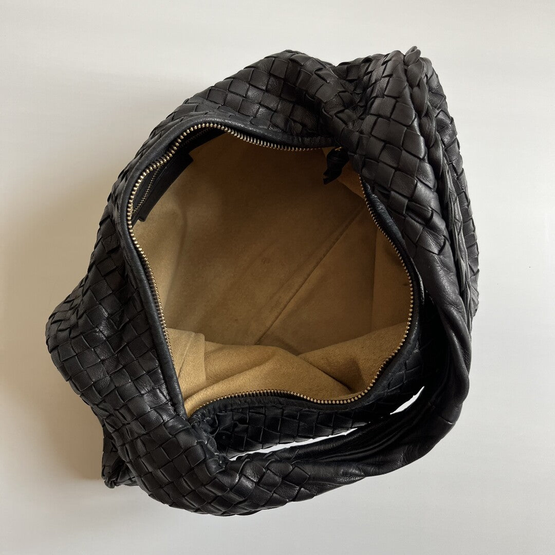 Bottega Veneta Intrecciato Hobo Black Bag