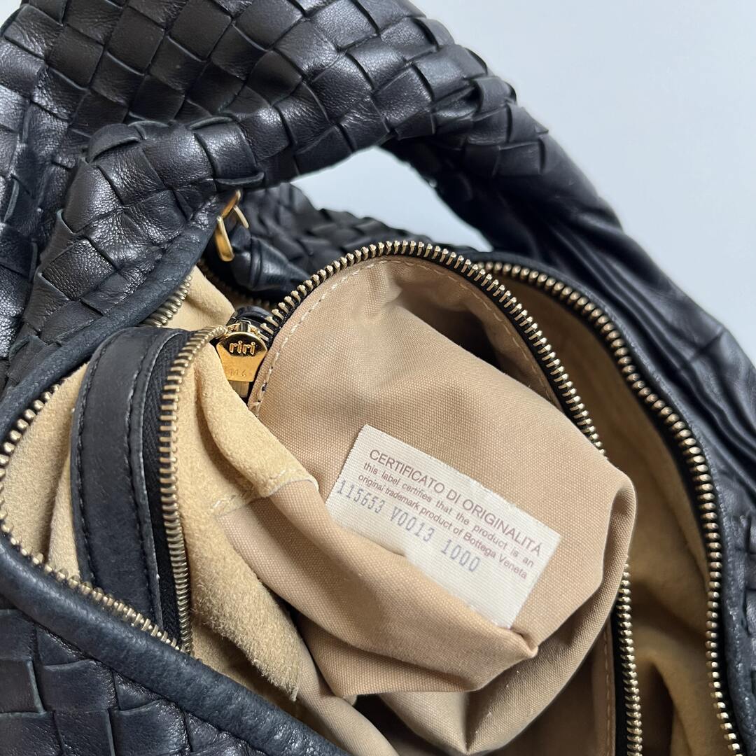 Bottega Veneta Intrecciato Hobo Black Bag