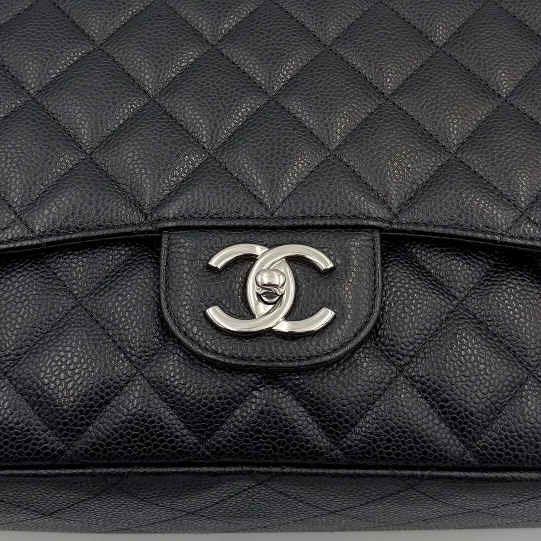 2014 Chanel Classic Jumbo Caviar Flap Black Shoulder Bag
