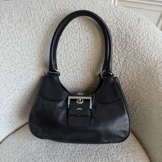 Prada Moon Leather Black Mini Shoulder Bag