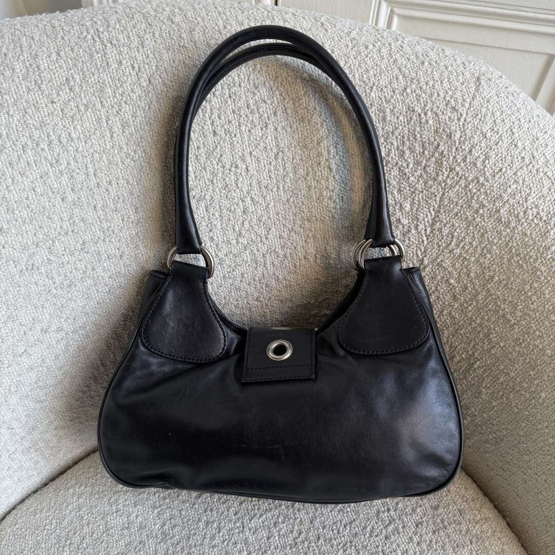 Prada Moon Leather Black Mini Shoulder Bag