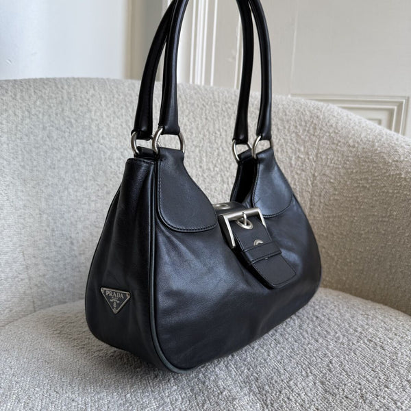 Prada Moon Leather Black Mini Shoulder Bag