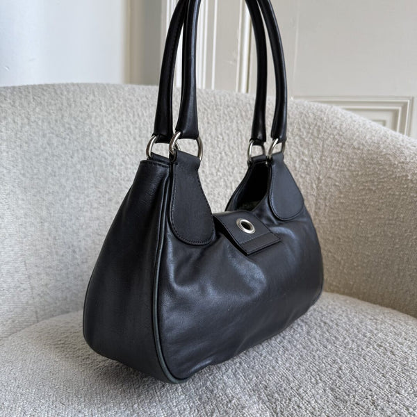 Prada Moon Leather Black Mini Shoulder Bag