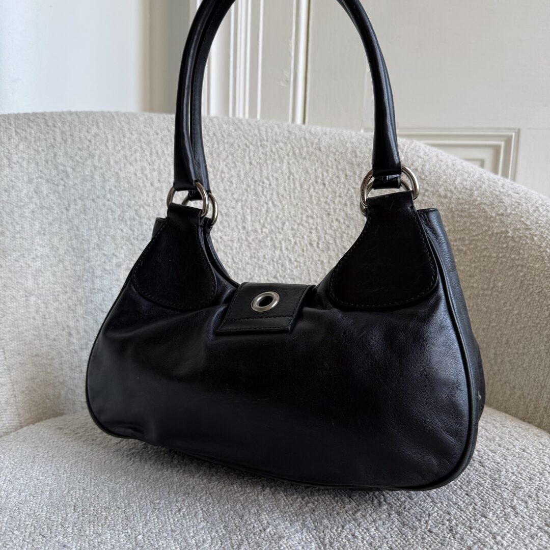 Prada Moon Leather Black Mini Shoulder Bag