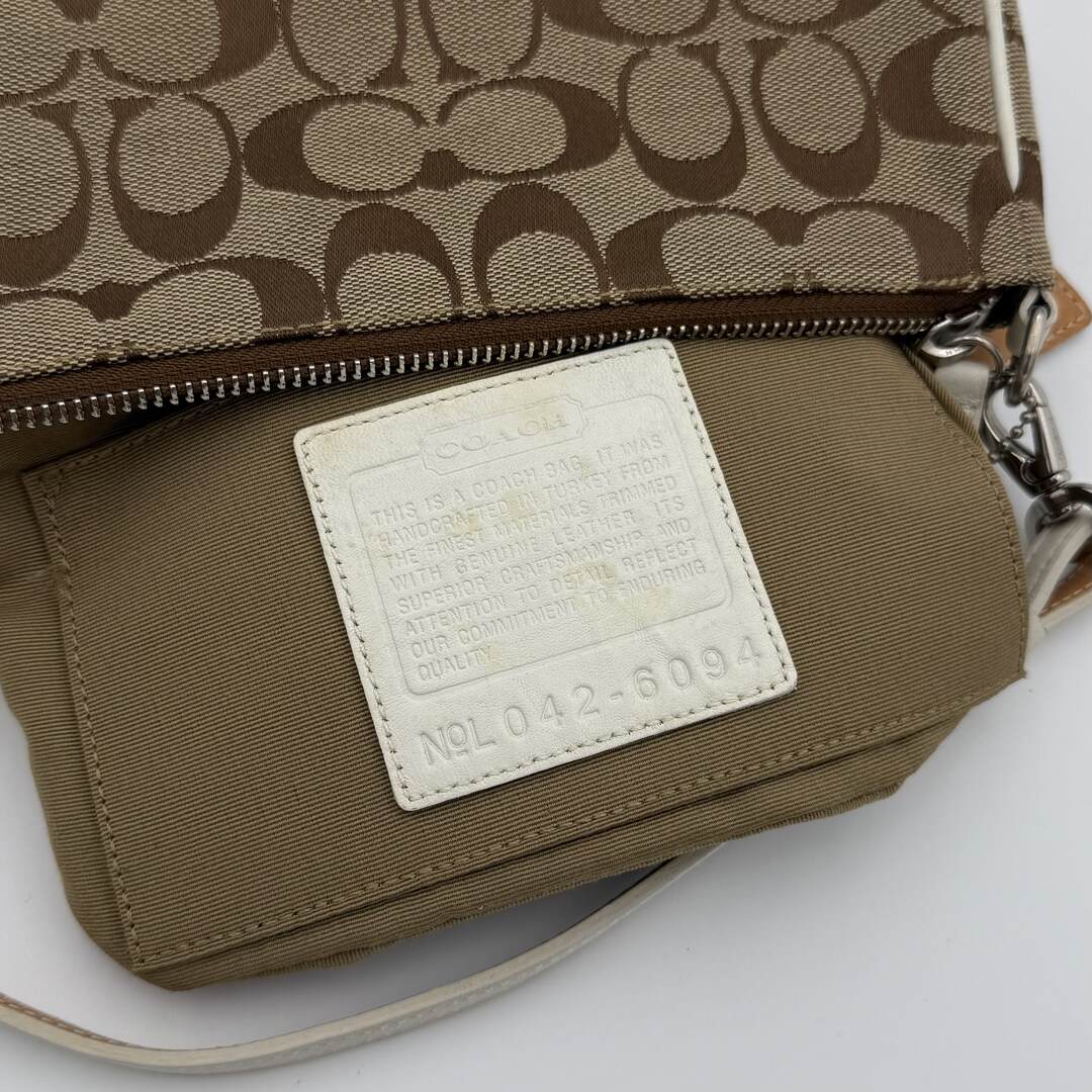 Coach Signature Demi White Shoulder Bag