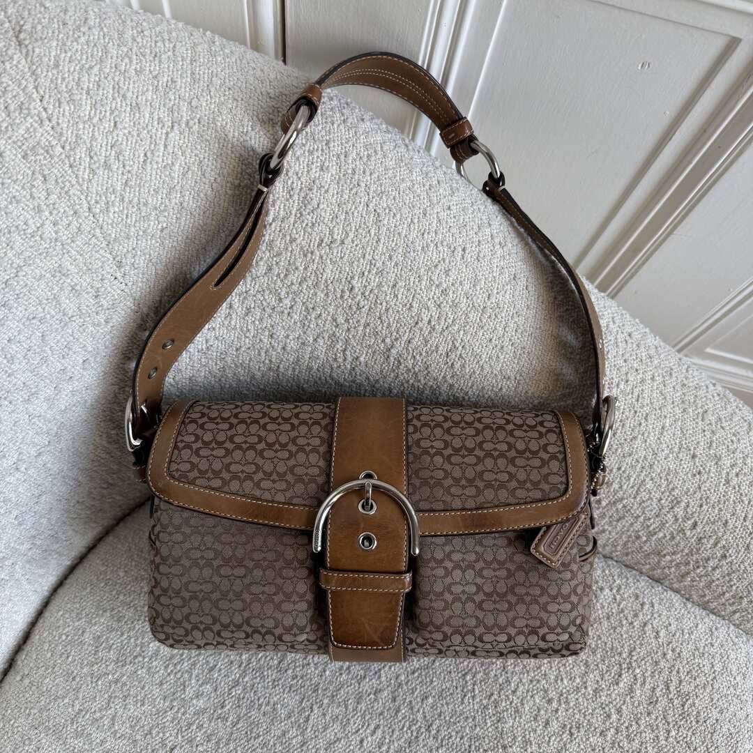 Coach Soho Mini Signature Brown Shoulder Bag