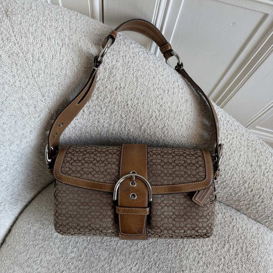 Coach Soho Mini Signature Brown Shoulder Bag