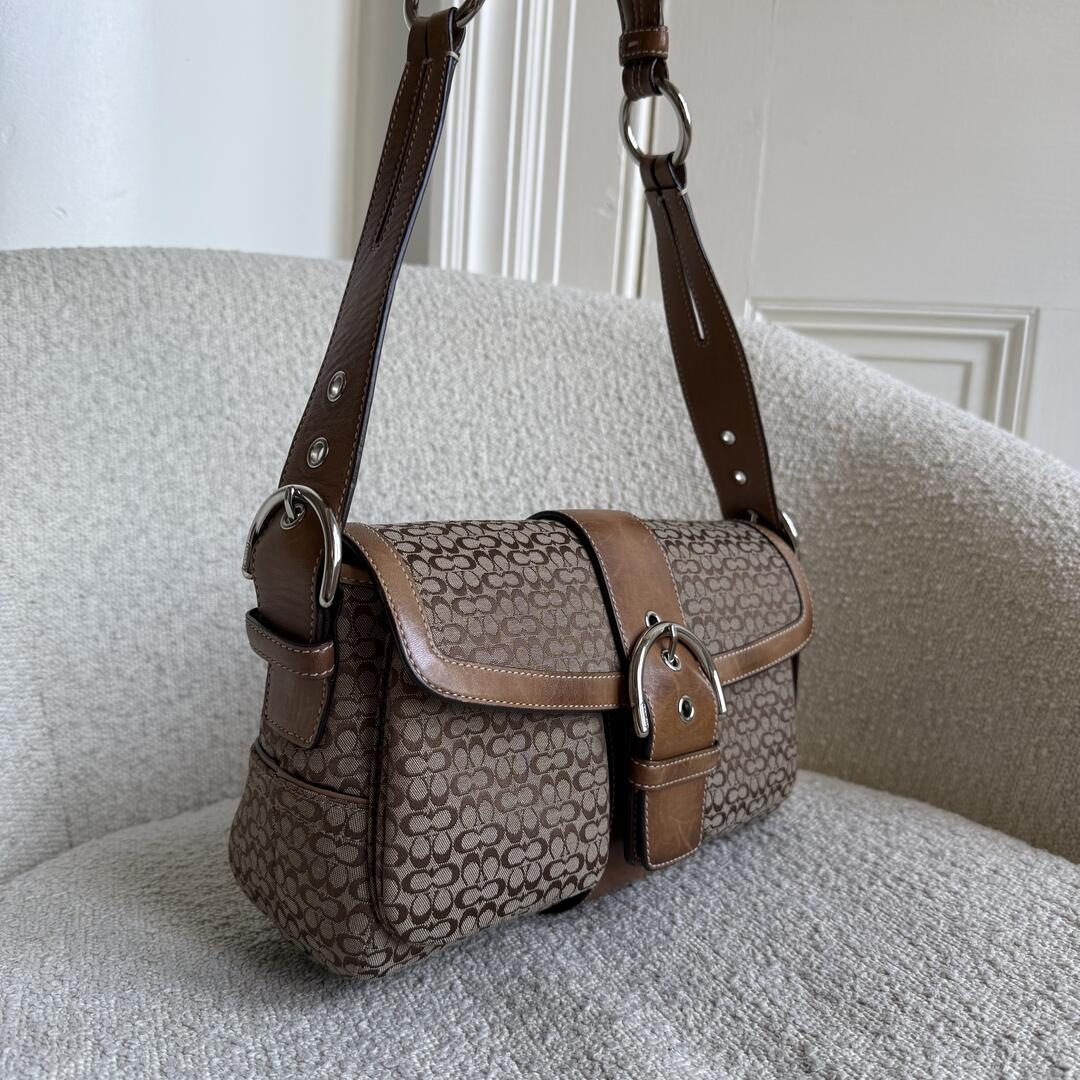 Coach Soho Mini Signature Brown Shoulder Bag