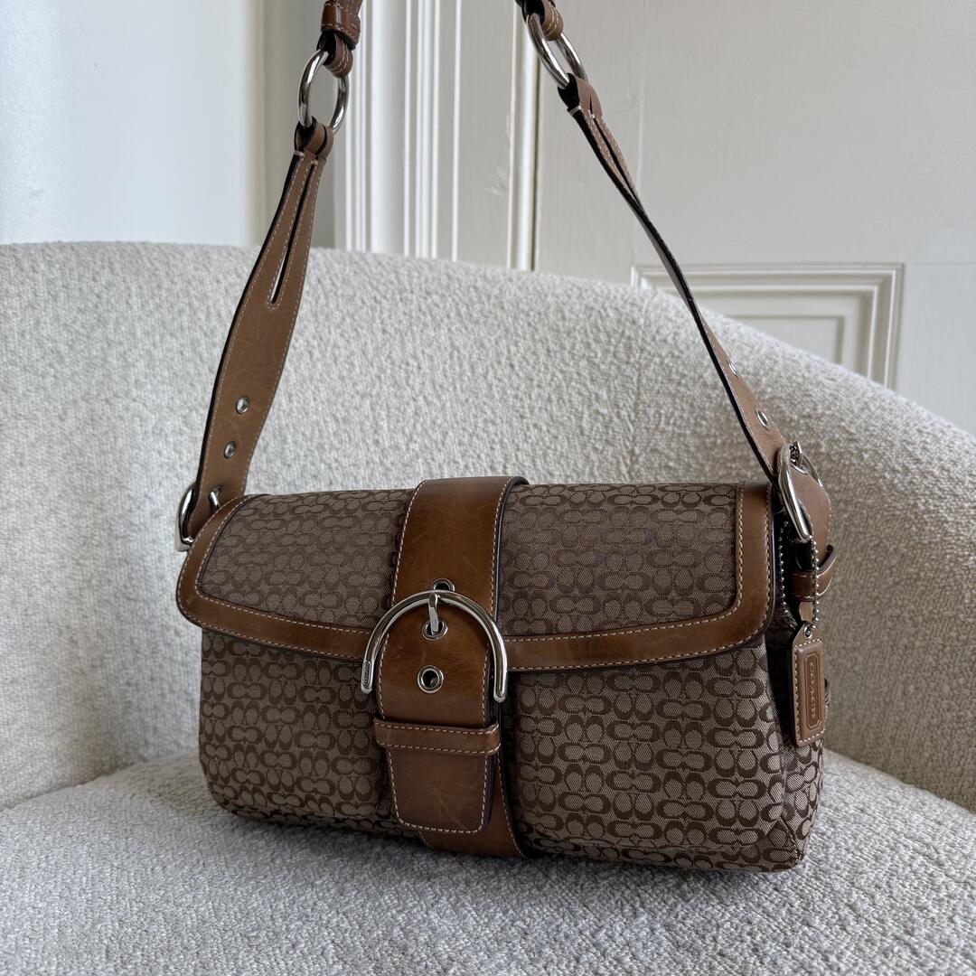 Coach Soho Mini Signature Brown Shoulder Bag