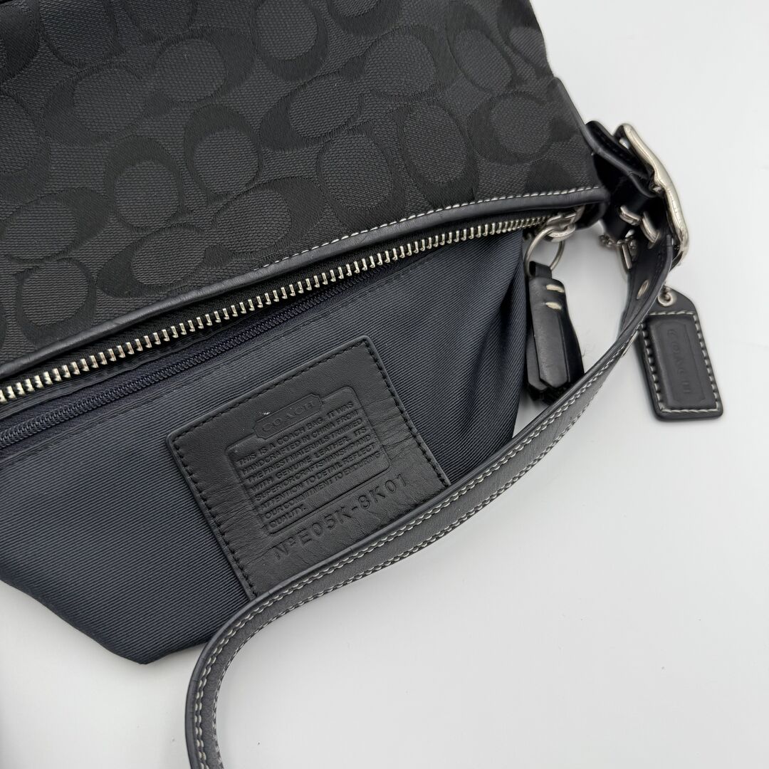 Coach Signature Black Baguette Shoulder Bag