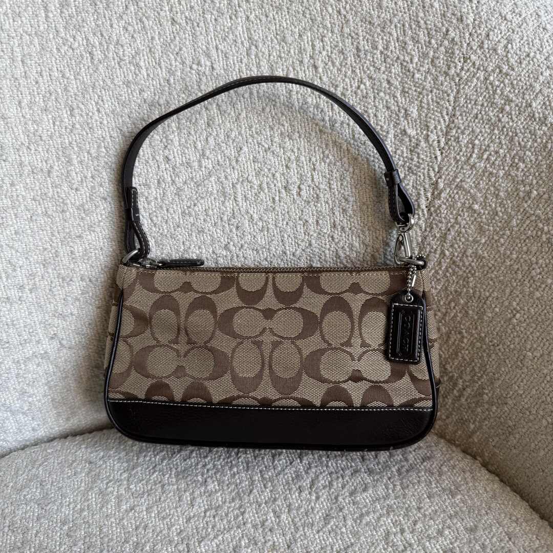 Coach Signature Demi Brown Shoulder Bag
