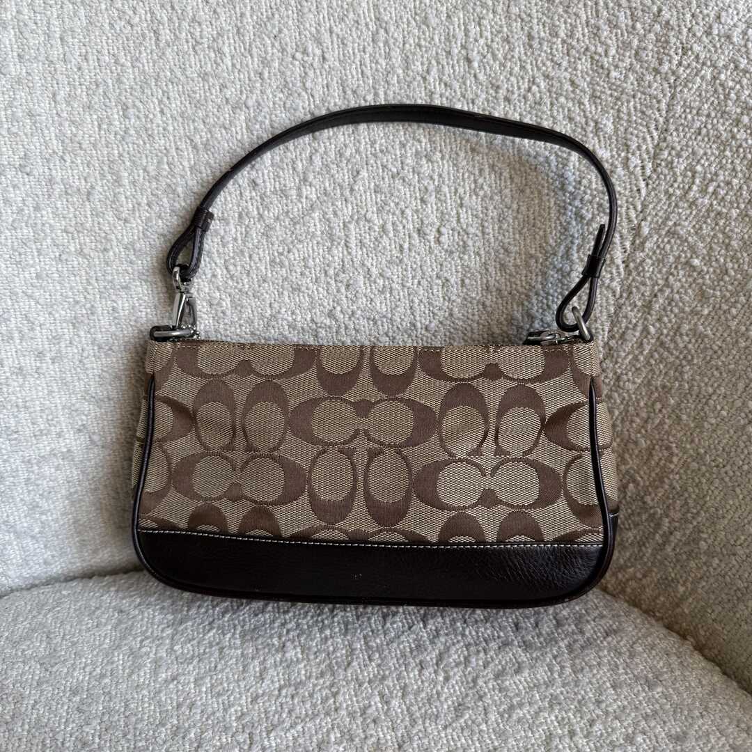 Coach Signature Demi Brown Shoulder Bag