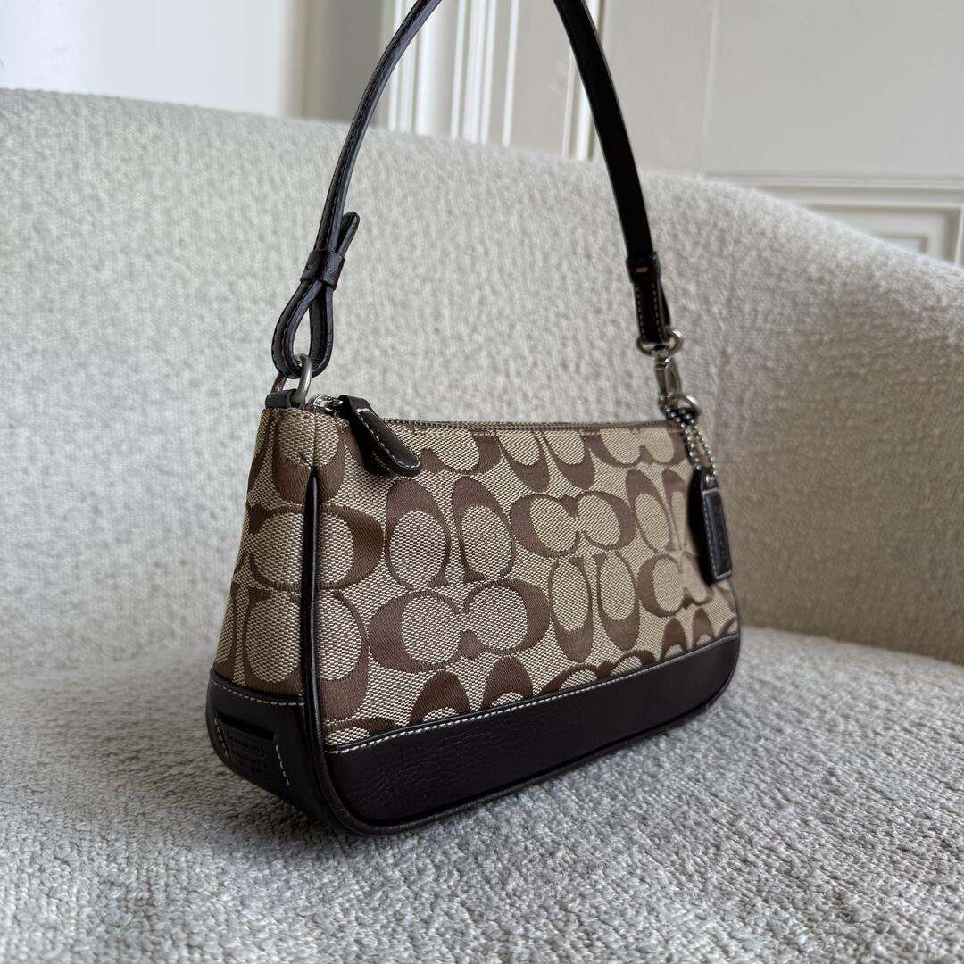 Coach Signature Demi Brown Shoulder Bag