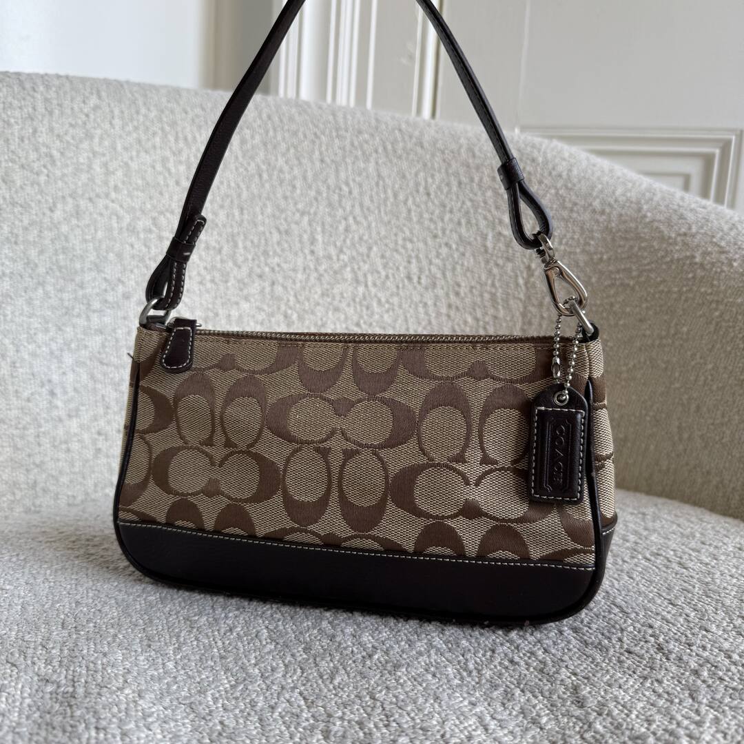 Coach Signature Demi Brown Shoulder Bag