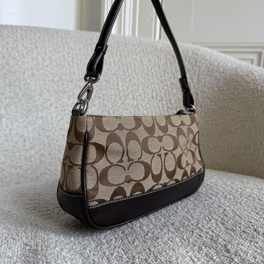 Coach Signature Demi Brown Shoulder Bag