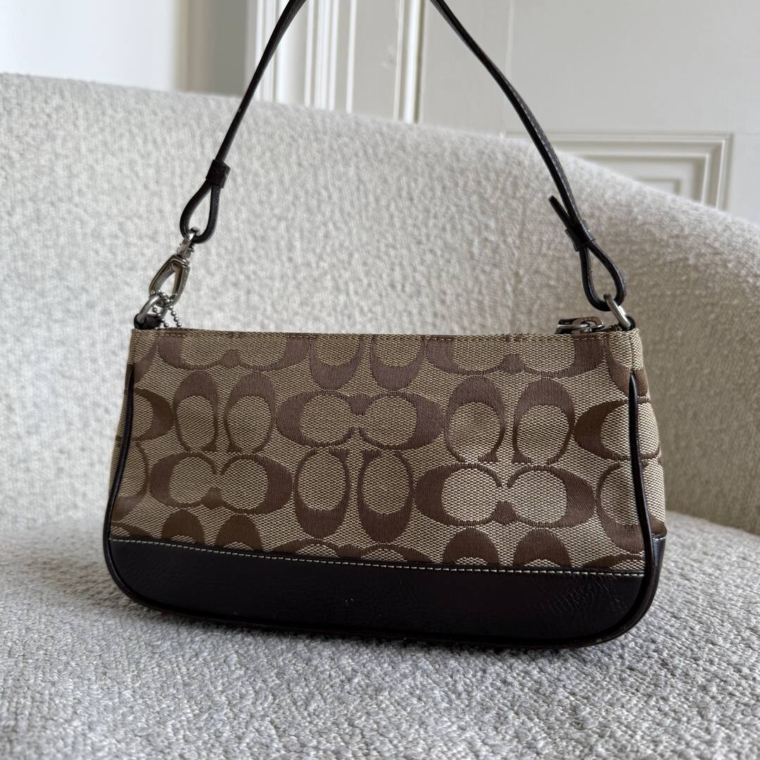 Coach Signature Demi Brown Shoulder Bag