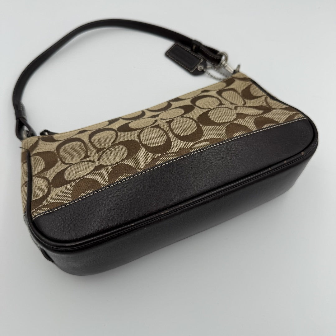 Coach Signature Demi Brown Shoulder Bag