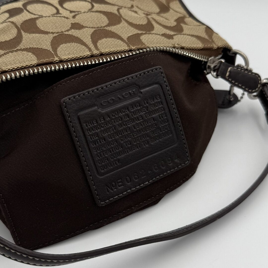 Coach Signature Demi Brown Shoulder Bag