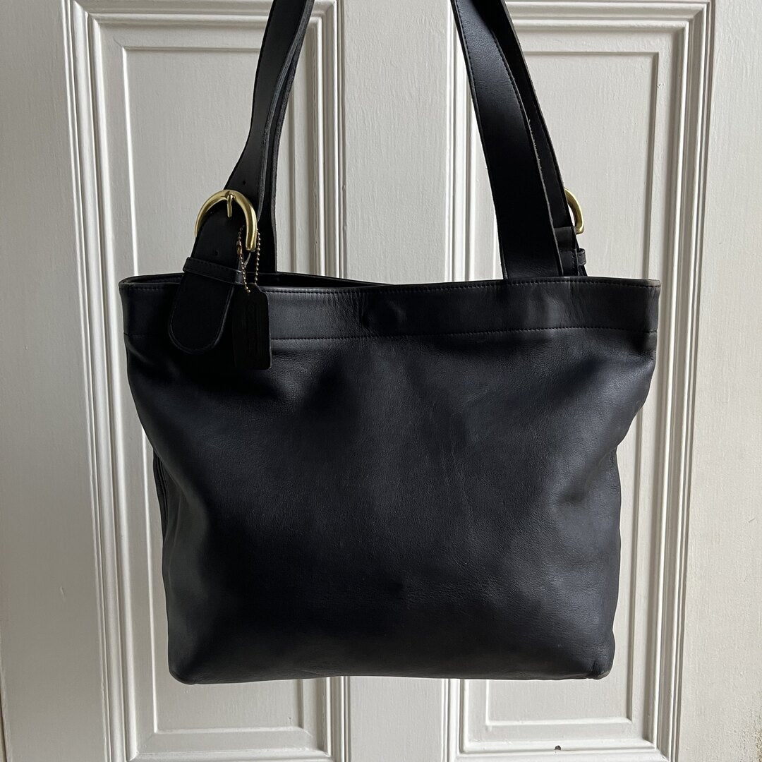 90s Coach Soho Black Leather Tote Bag