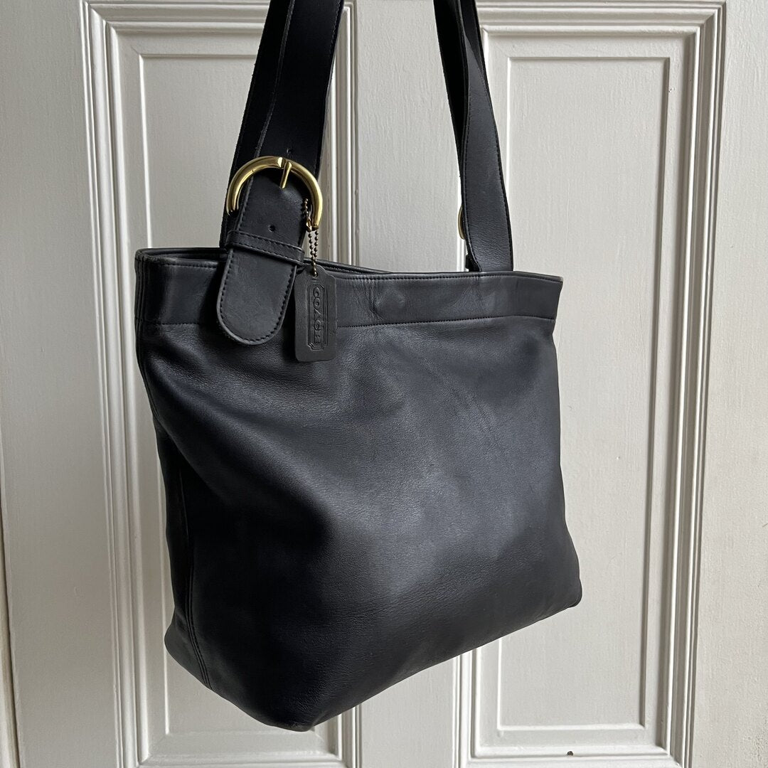 90s Coach Soho Black Leather Tote Bag