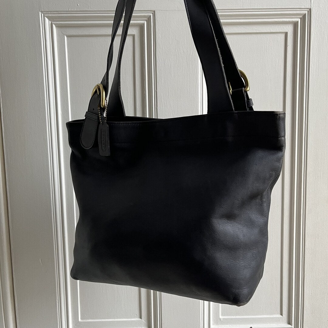 90s Coach Soho Black Leather Tote Bag