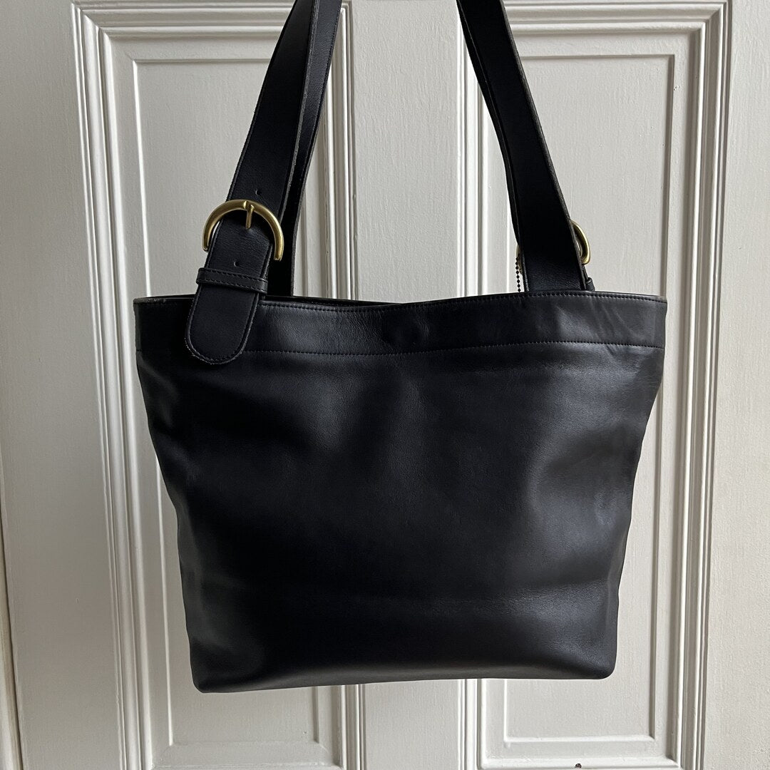 90s Coach Soho Black Leather Tote Bag