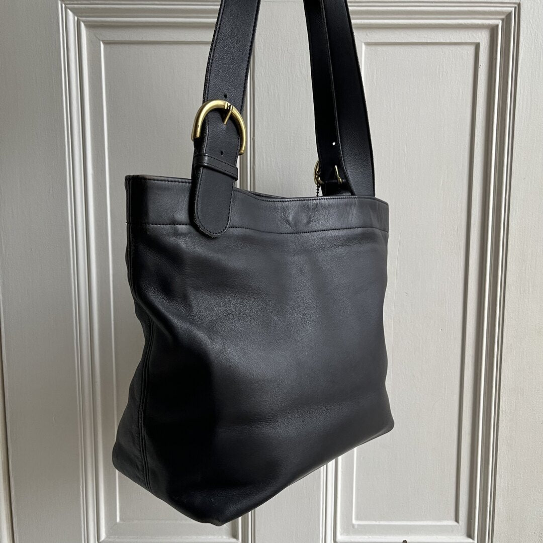 90s Coach Soho Black Leather Tote Bag