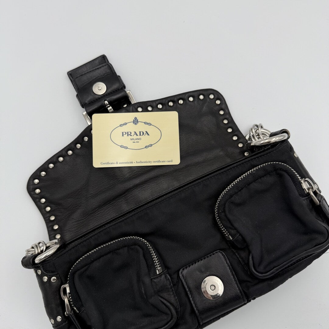 2000s Prada Scamosciato Black Shoulder Bag – JennyHayley