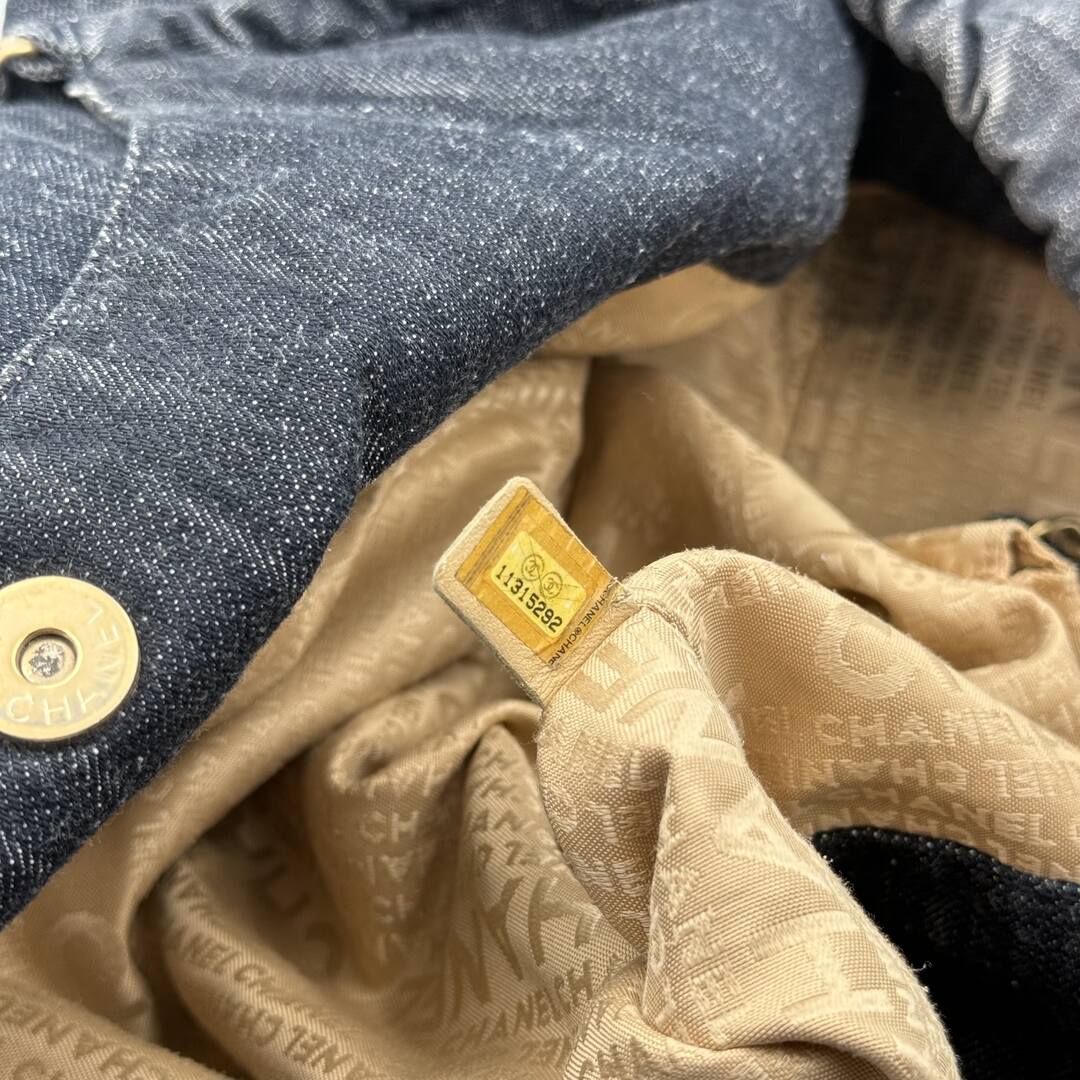 2005 Chanel Cabas Denim Blue Chain XL Tote Bag