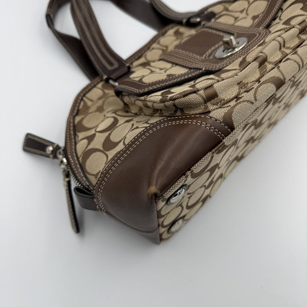 Coach Signature Hampton Brown Handbag